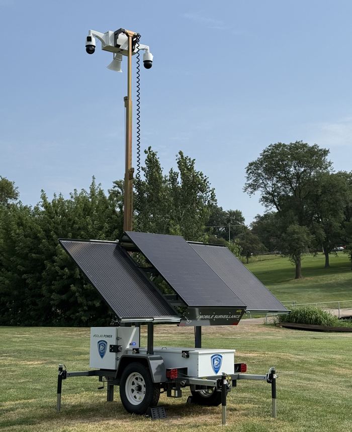 Solar camera trailer at a park